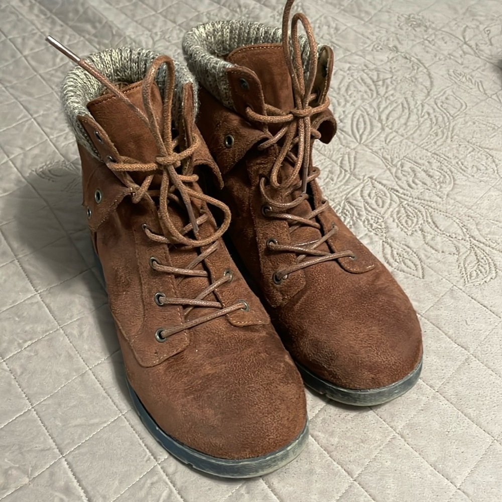 brown above the ankle boots